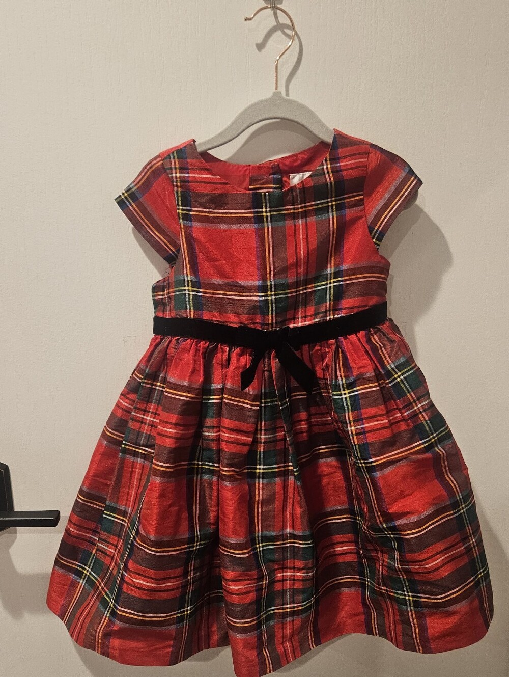 EUC Girls Rare Editions Red Plaid Christmas Dress In Size 3t